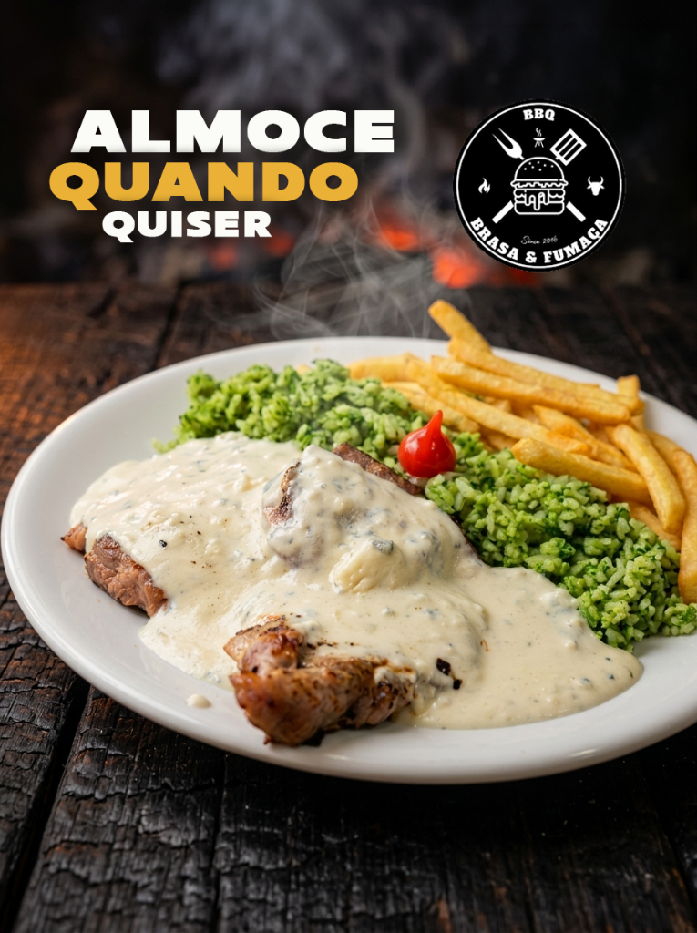 Almoce quando quiser - Filé com molho e batata frita